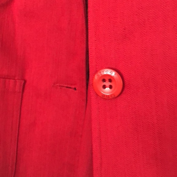 Red blazer & 3 pockets, buttons, Street One, Eur40/Us10, cotton&elastin - Picture 2 of 11